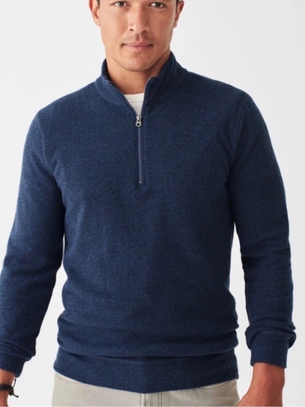 Faherty Men’s XL Navy Legend Sweater 1/4 Zip Pullover Blue Casual